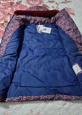 Bordo Kapüşonlu Desenli Kız çocuk Şişme Yelek - Görsel 3