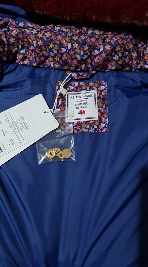 Bordo Kapüşonlu Desenli Kız çocuk Şişme Yelek - Görsel 4