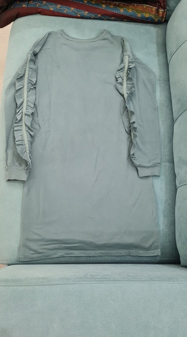 Kız Çocuk Gri Uzun Kollu Elbise - Görsel 2