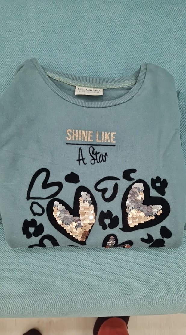 Kız Çocuk Gri Uzun Kollu Elbise - Görsel 5