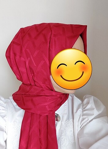 Kırmızı jakar şal