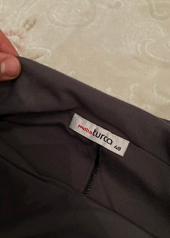 Uzun Kol Gri  Elbise - Görsel 2