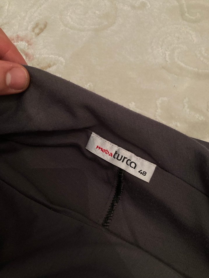 Uzun Kol Gri  Elbise - Görsel 2