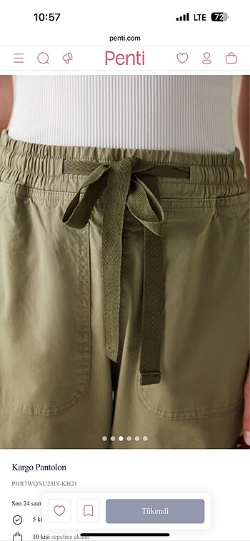 xs Beden Penti jogger kargo pantolon haki