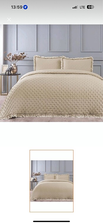 Linens Scarlett yatak örtüsü bej