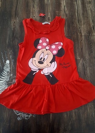 Kırmızı mickey minnie mause elbise