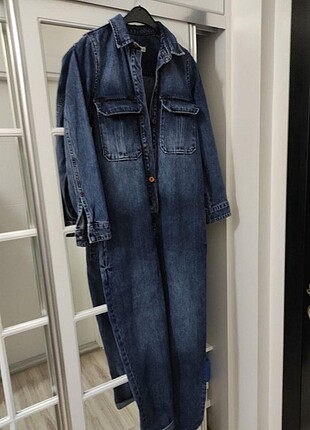 s Beden mavi Renk mango mavi kot denim tulum