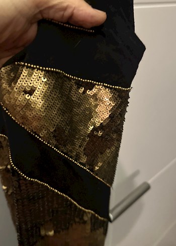 Mng Altın Renkli, V Yakalı, bluz - Görsel 6