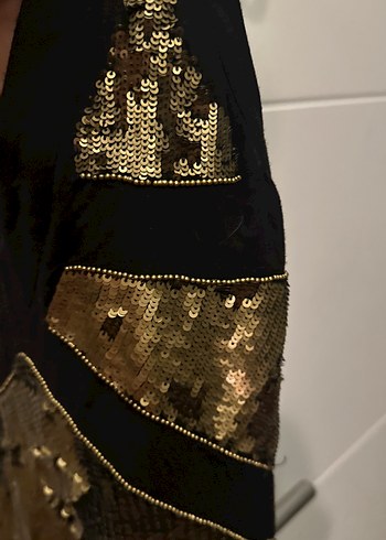 Mng Altın Renkli, V Yakalı, bluz - Görsel 5