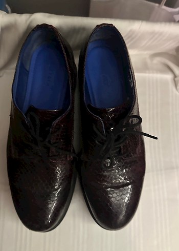 Greyder Yılan Desenli Platform Topuklu bordo Kadın Ayakkabı - Görsel 6