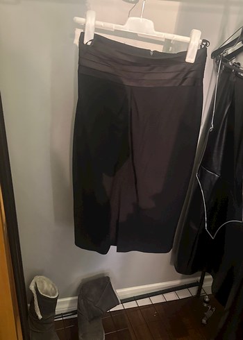 İpekyol Siyah saten Kemerli Kalem Etek - Görsel 13