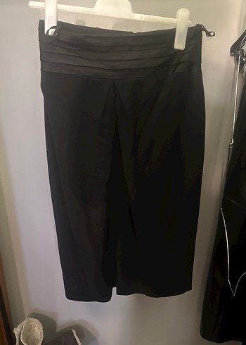 İpekyol Siyah saten Kemerli Kalem Etek - Görsel 2