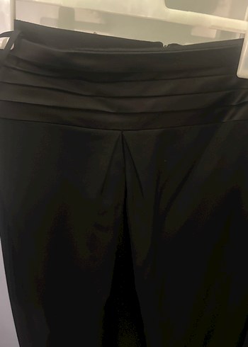 İpekyol Siyah saten Kemerli Kalem Etek - Görsel 3