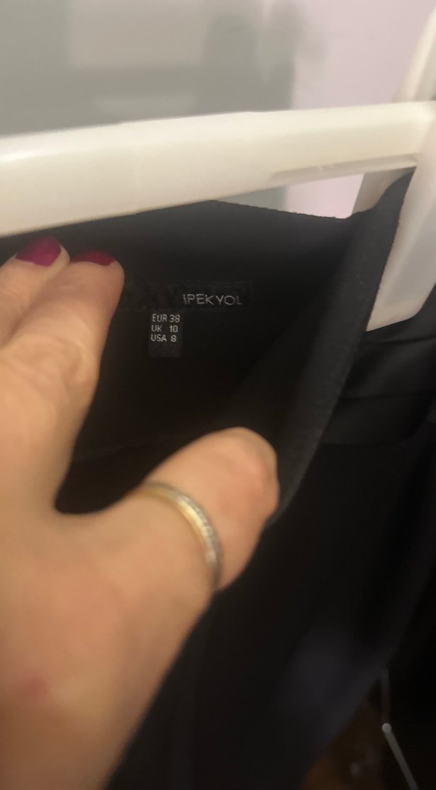 İpekyol Siyah saten Kemerli Kalem Etek - Görsel 5