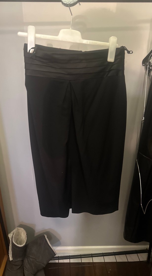 İpekyol Siyah saten Kemerli Kalem Etek - Görsel 2