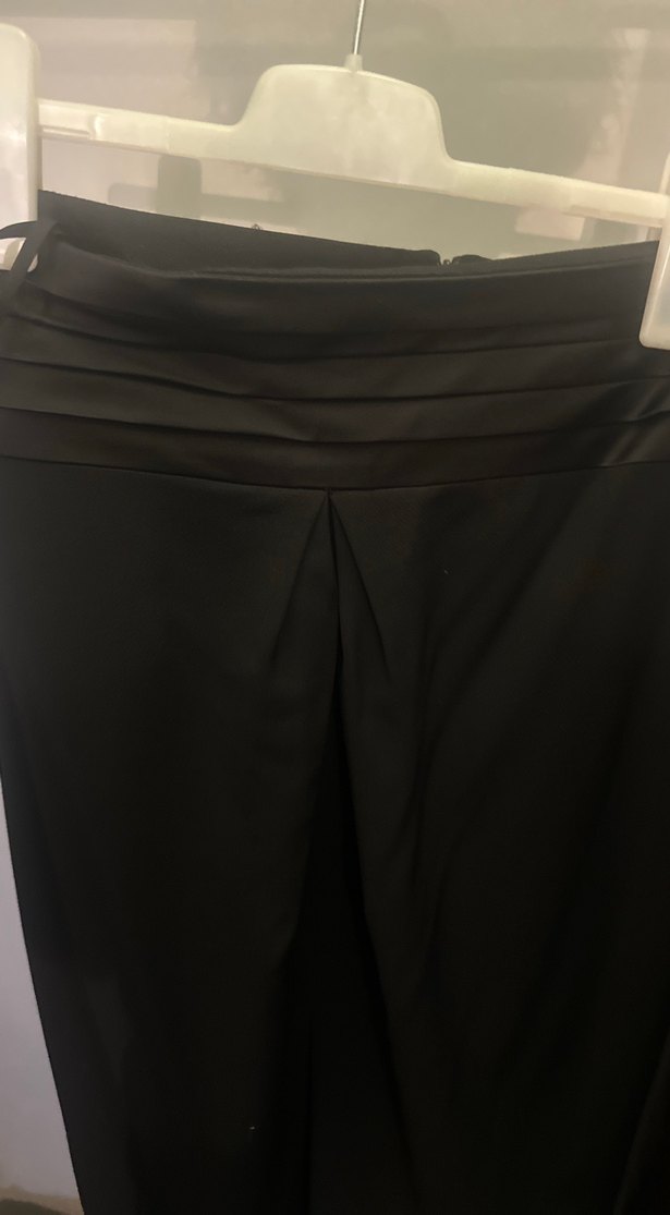 İpekyol Siyah saten Kemerli Kalem Etek - Görsel 3