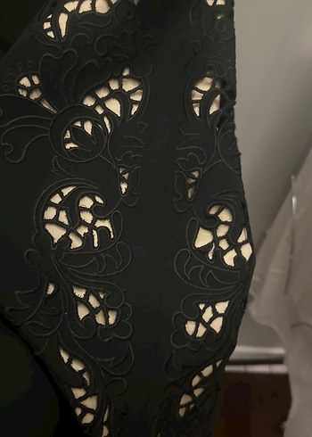 İpekyol nakışlı Siyah Midi Kalem Etek - Görsel 8