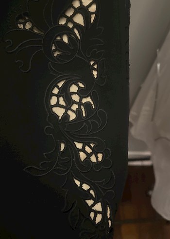 İpekyol nakışlı Siyah Midi Kalem Etek - Görsel 9