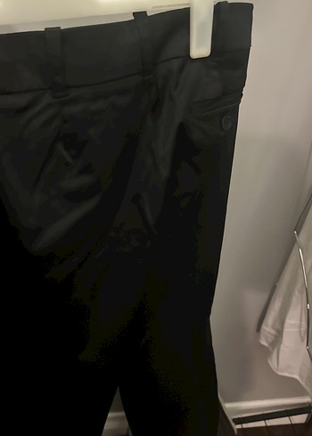 Mango Kadın Siyah saten Midi Kumaş Pantolon - Görsel 7