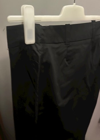 Mango Kadın Siyah saten Midi Kumaş Pantolon - Görsel 11