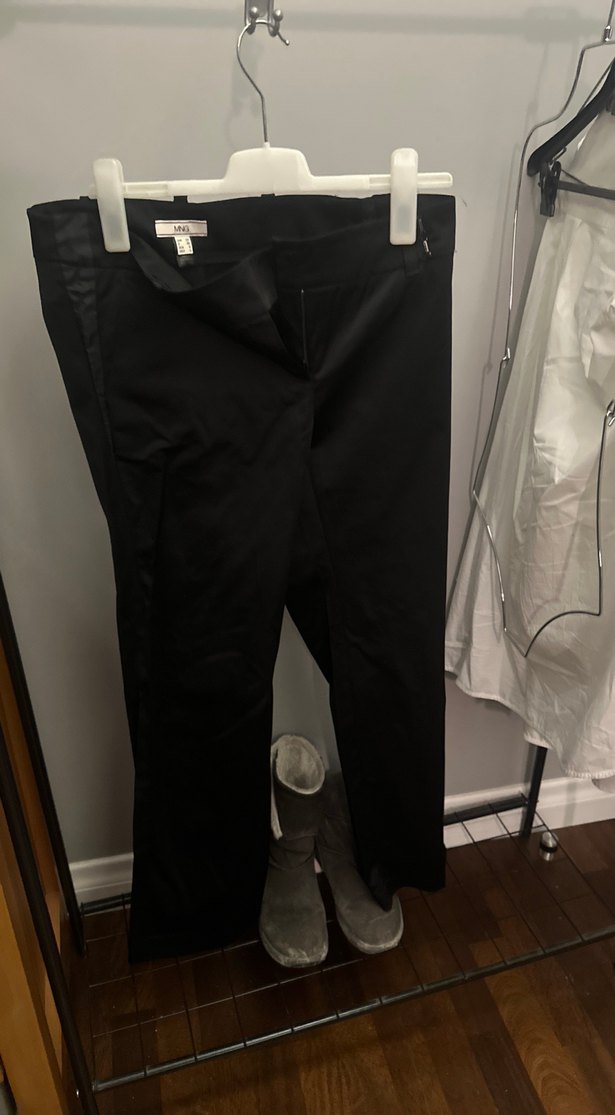 Mango Kadın Siyah saten Midi Kumaş Pantolon - Görsel 2