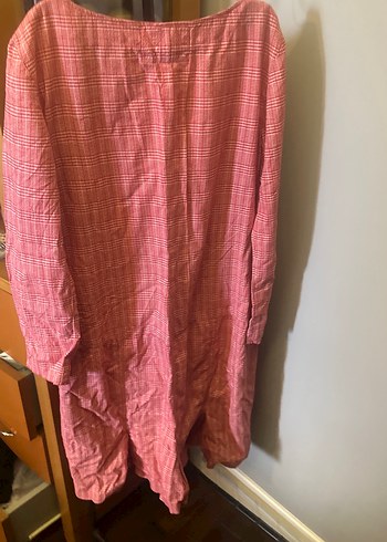 Beymen studio kırmızı Uzun Kollu Keten elbise - Görsel 5