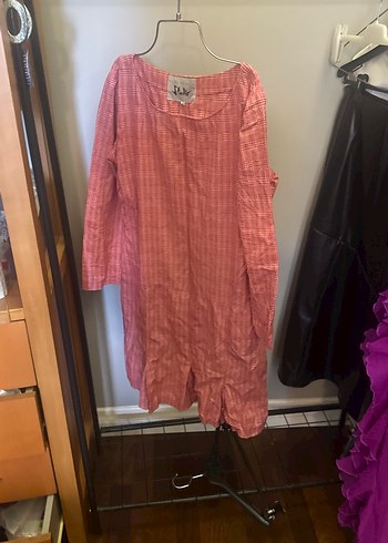 Beymen studio kırmızı Uzun Kollu Keten elbise - Görsel 16