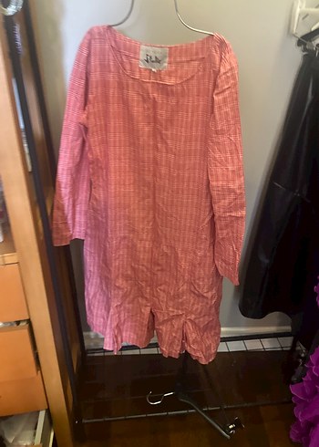 Beymen studio kırmızı Uzun Kollu Keten elbise - Görsel 14