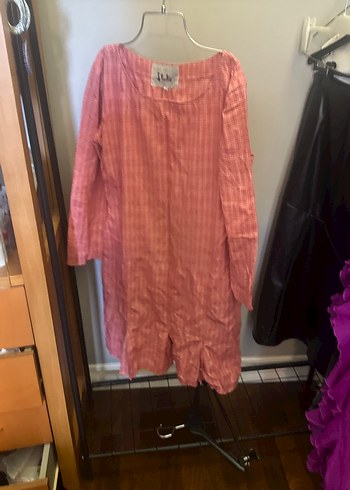 Beymen studio kırmızı Uzun Kollu Keten elbise - Görsel 15