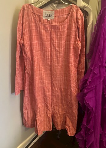 Beymen studio kırmızı Uzun Kollu Keten elbise - Görsel 2