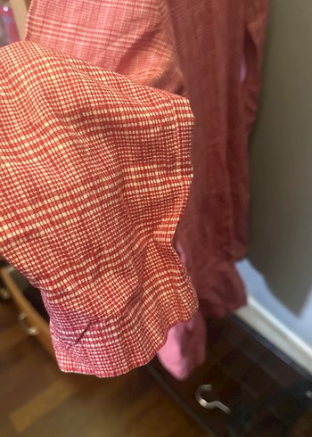 Beymen studio kırmızı Uzun Kollu Keten elbise - Görsel 7