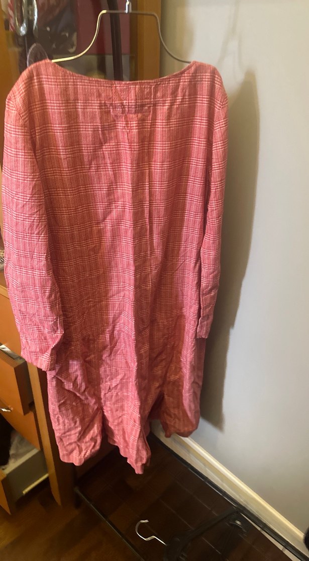 Beymen studio kırmızı Uzun Kollu Keten elbise - Görsel 5