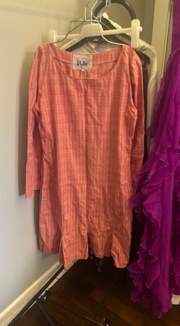 Beymen studio kırmızı Uzun Kollu Keten elbise - Görsel 2