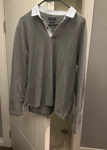 Gri Erkek Keten Uzun Kollu Gömlek Yaka Kazak - Görsel 8