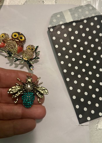 Renkli İşlemeli Payetli çeşitli Broş - Görsel 9