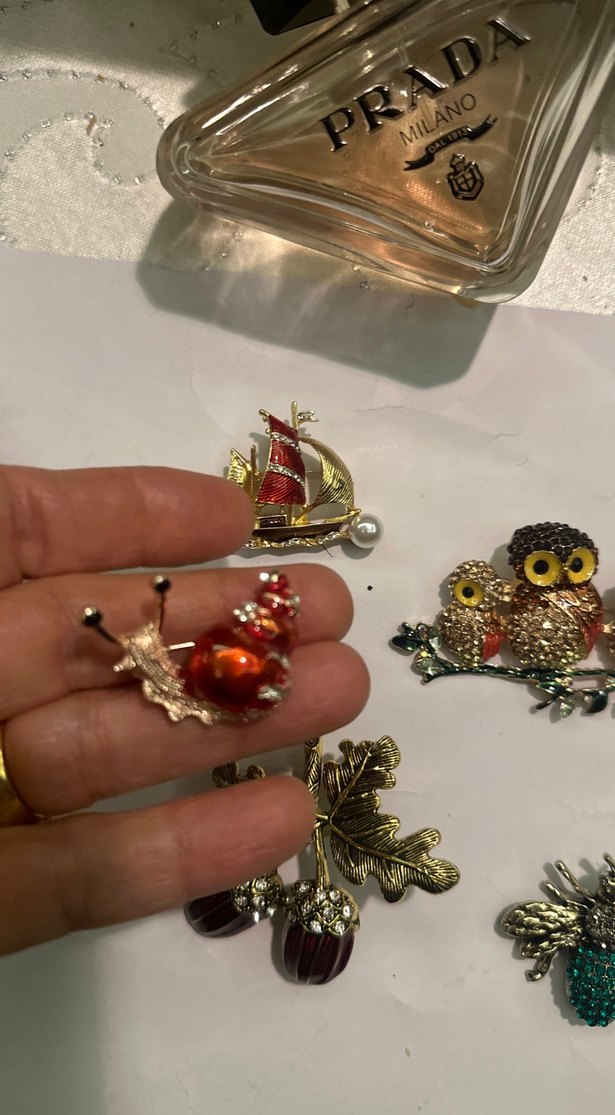 Renkli İşlemeli Payetli çeşitli Broş - Görsel 5