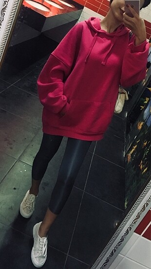 Oversize sweatshirt kapüşonlu
