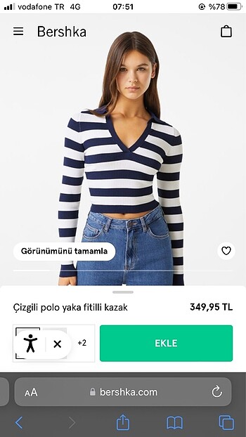 Polo yaka fitilli kazak