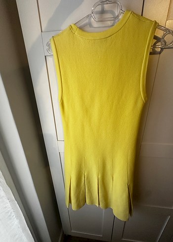 Zara Zara Sarı Kısa Triko Kadın Elbise