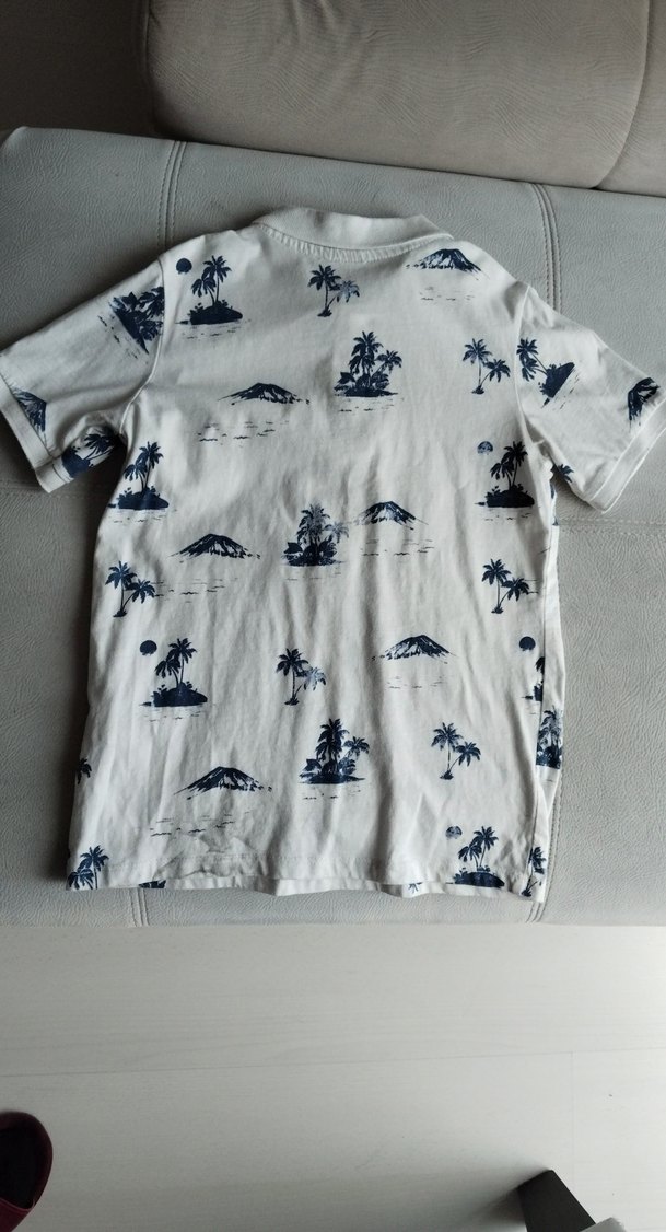 Erkek Çocuk Beyaz Kısa Kollu Polo Tişört 6-7 yaş - Görsel 3