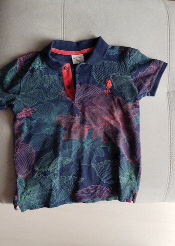 U.S Polo Assn. Desenli Renkli Polo Yaka Tişört