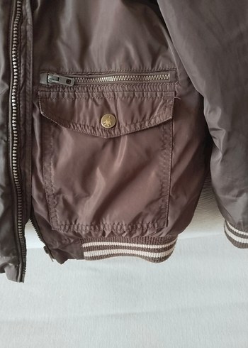 Kapüşonlu Kahverengi Erkek Çocuk Mont - Görsel 3