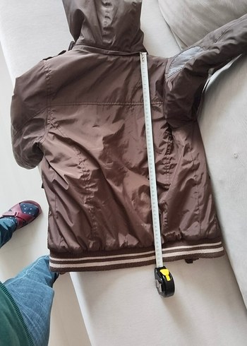 Kapüşonlu Kahverengi Erkek Çocuk Mont - Görsel 5