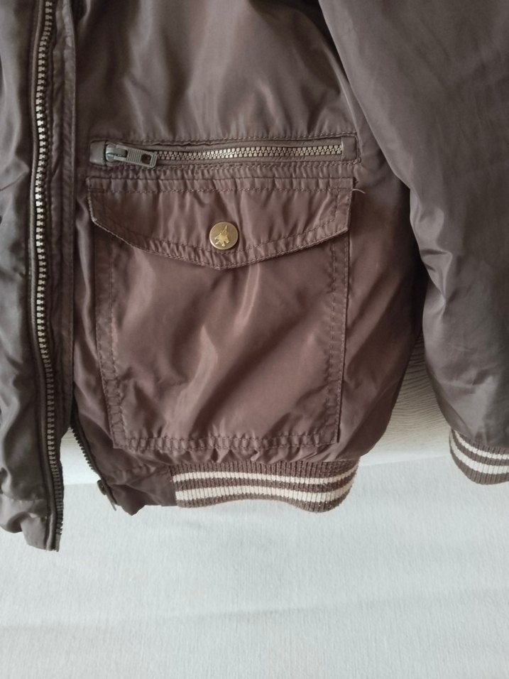 Kapüşonlu Kahverengi Erkek Çocuk Mont - Görsel 3