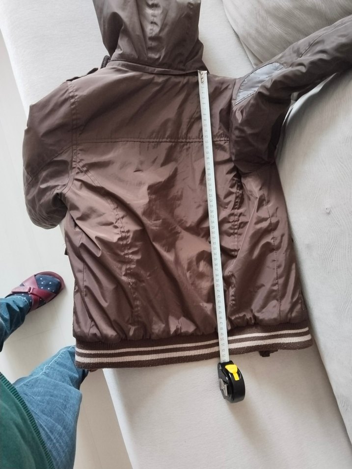 Kapüşonlu Kahverengi Erkek Çocuk Mont - Görsel 5