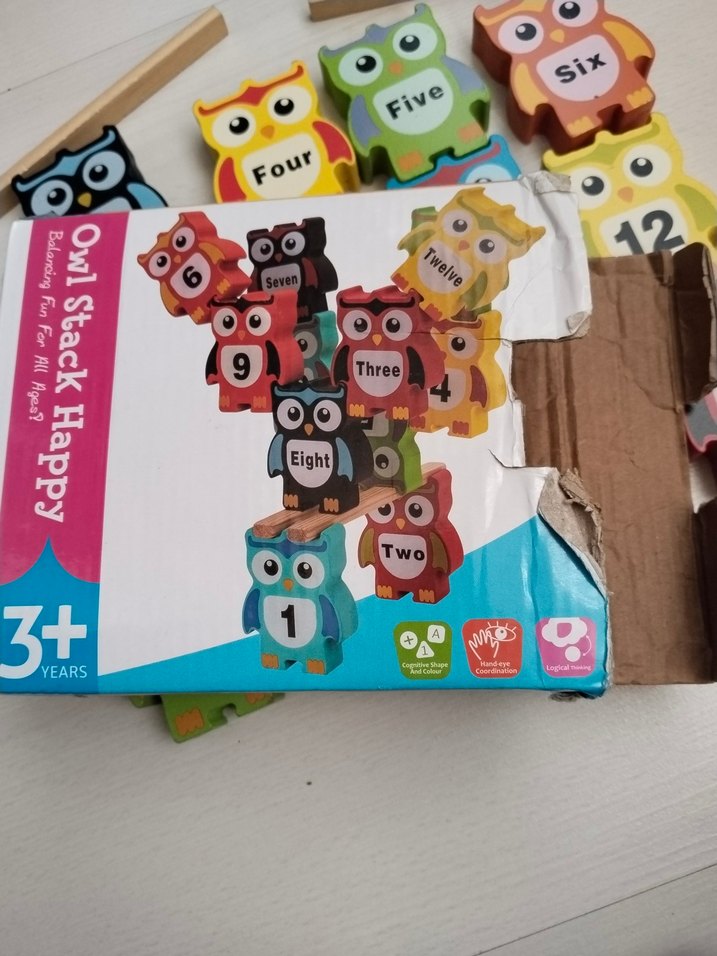 Renkli ingilizce-türkçe Sayı Öğrenme ve Denge Oyunu Baykuşlar - Görsel 4