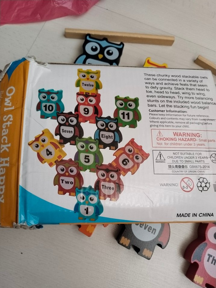 Renkli ingilizce-türkçe Sayı Öğrenme ve Denge Oyunu Baykuşlar - Görsel 3