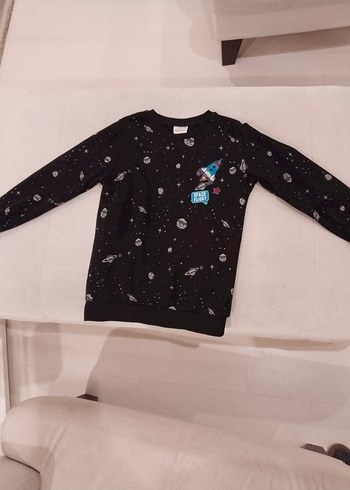 Uzun Kollu Siyah Lc waikiki Çocuk Sweatshirt - Görsel 7