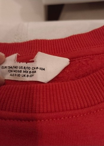 unisex Çocuk Kırmızı Popcorn Baskılı Sweatshirt - Görsel 2