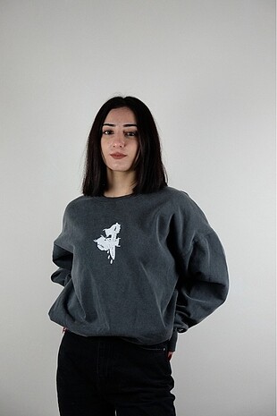 Oversize yıkamalı sweatshirt